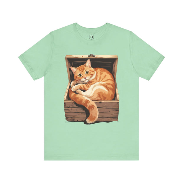 Whimsical Cat Graphic Tee for Cat Lovers