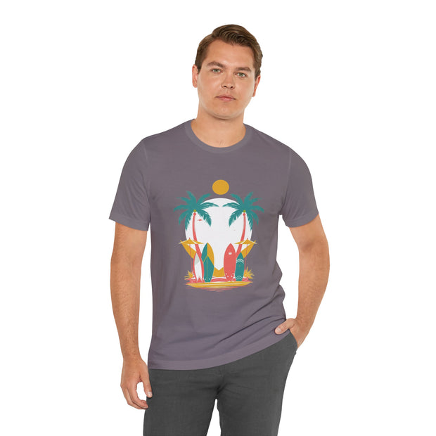 Tropical Surf Tee, Beach Vibes Shirt, Summer Fun Top, Surfing Apparel, Vacation T-Shirt