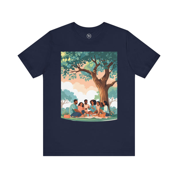 Family Gathering Tee, Community Love T-Shirt, Nature Vibes Shirt, Summer Picnic Apparel, Casual Wear for Family Celebrations