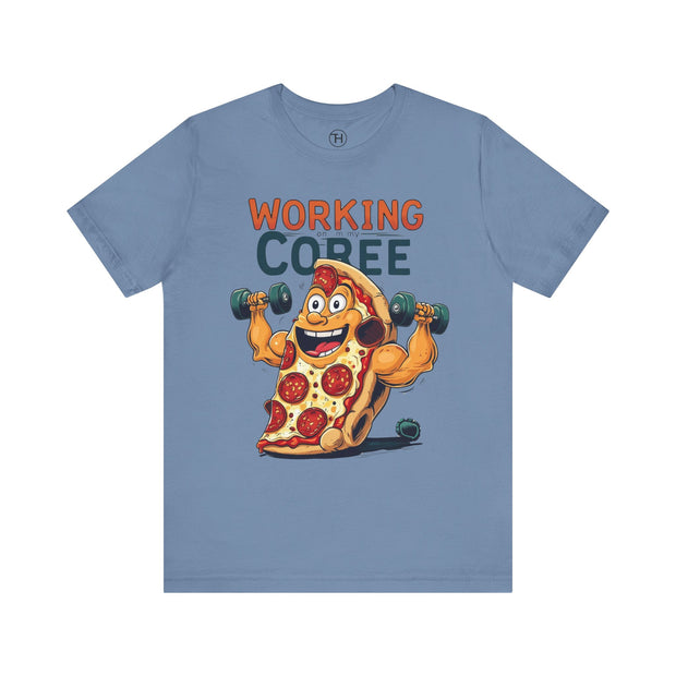 Pizza Workout Tee - Funny Slice Gym Shirt, Fitness Apparel, Pizza Lover Gift, Quirky Humor T-Shirt, Unisex Workout Wear