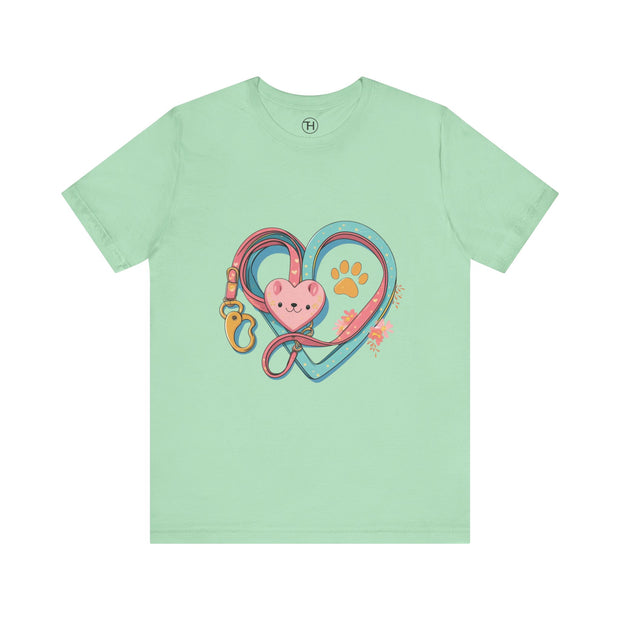 Pet Lover Tee - Heart Leash Unisex Jersey