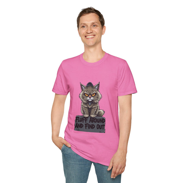Funny Cat Graphic T-Shirt, Fluff Around and Find Out Tee, Cat Lover Gift, Unisex Humor Shirt, Casual Everyday Wear