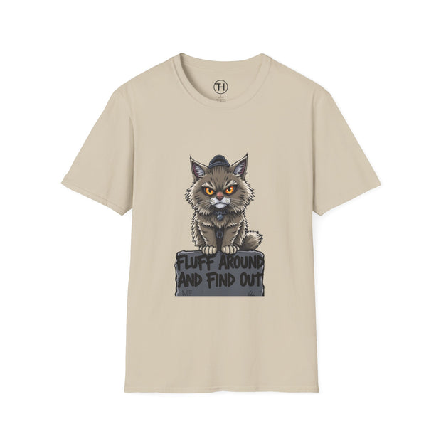 Funny Cat Graphic T-Shirt, Fluff Around and Find Out Tee, Cat Lover Gift, Unisex Humor Shirt, Casual Everyday Wear