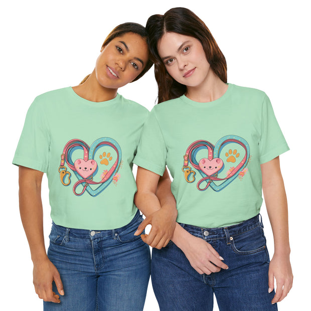Pet Lover Tee - Heart Leash Unisex Jersey