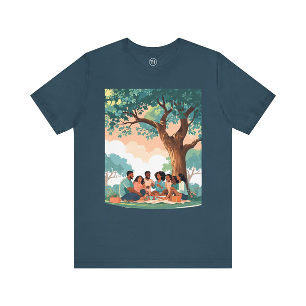 Family Gathering Tee, Community Love T-Shirt, Nature Vibes Shirt, Summer Picnic Apparel, Casual Wear for Family Celebrations