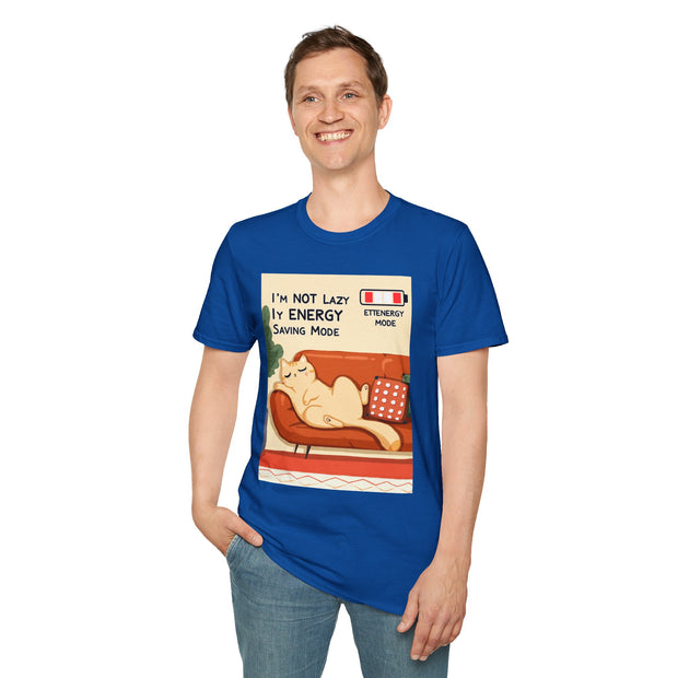 Unisex Cat Lover T-Shirt, Funny Cat Shirt, I'm Not Lazy Tee, Gift for Cat Owners, Quirky Pet Lover Apparel, Relaxed Style Shirt