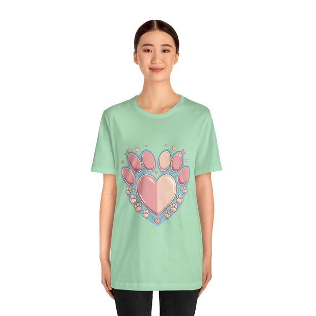 Animal Lover Heart Paw Print Tee