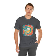Retro Sunset Palm Tree Tee, Beach Vibes T-Shirt, Casual Summer Shirt, Perfect for Vacations, Gift for Beach Lovers