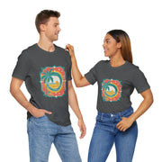Retro Sunset Palm Tree Tee, Beach Vibes T-Shirt, Casual Summer Shirt, Perfect for Vacations, Gift for Beach Lovers