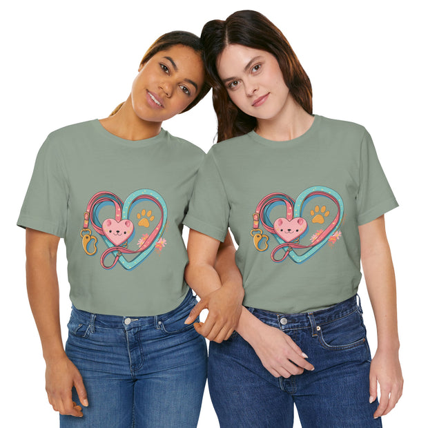 Pet Lover Tee - Heart Leash Unisex Jersey