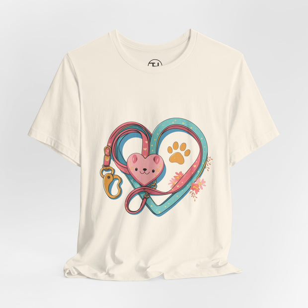 Pet Lover Tee - Heart Leash Unisex Jersey