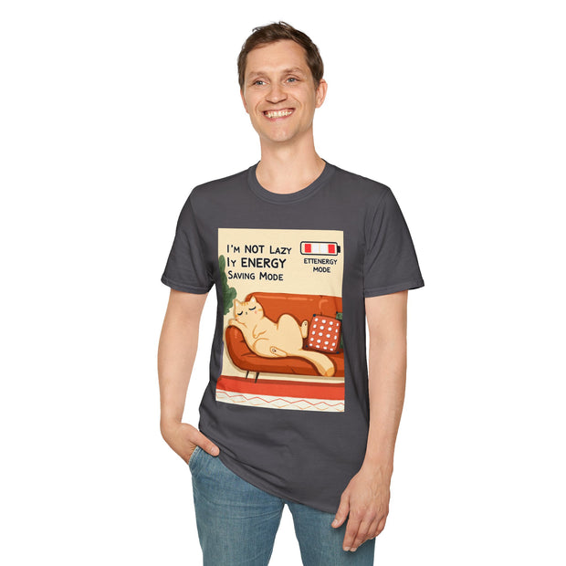 Unisex Cat Lover T-Shirt, Funny Cat Shirt, I'm Not Lazy Tee, Gift for Cat Owners, Quirky Pet Lover Apparel, Relaxed Style Shirt