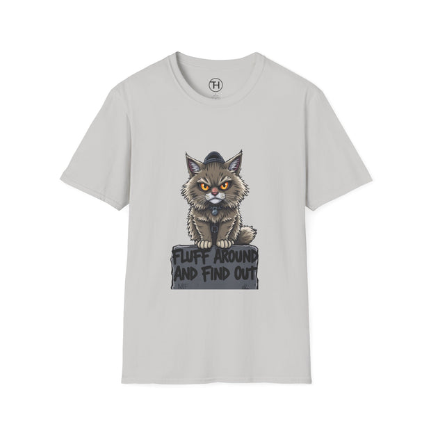 Funny Cat Graphic T-Shirt, Fluff Around and Find Out Tee, Cat Lover Gift, Unisex Humor Shirt, Casual Everyday Wear
