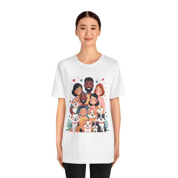 Family Portrait Tee with Dogs