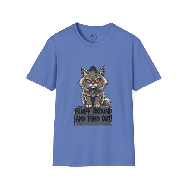 Funny Cat Graphic T-Shirt, Fluff Around and Find Out Tee, Cat Lover Gift, Unisex Humor Shirt, Casual Everyday Wear
