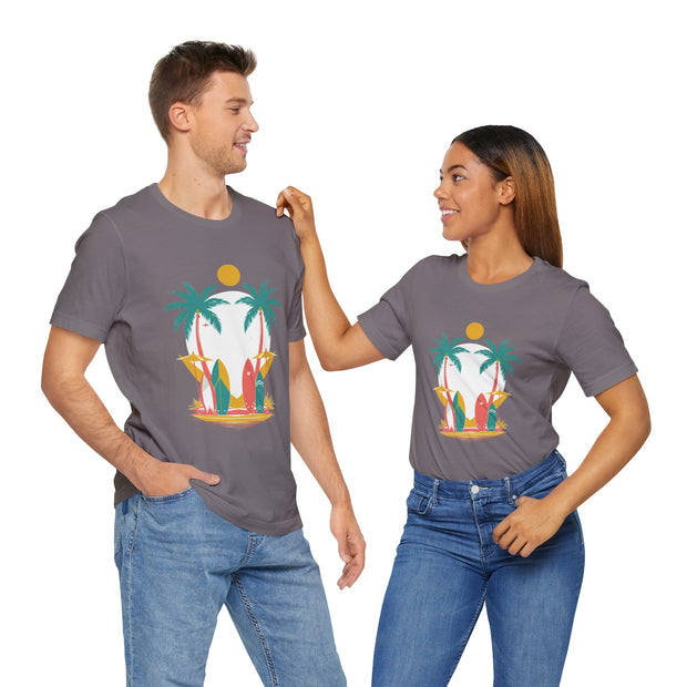Tropical Surf Tee, Beach Vibes Shirt, Summer Fun Top, Surfing Apparel, Vacation T-Shirt