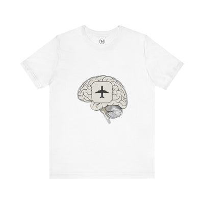 Brain Plane Tee | Travel Lover's Short Sleeve Shirt, Adventure Gift, Airplane Design, Cool Casual Wear