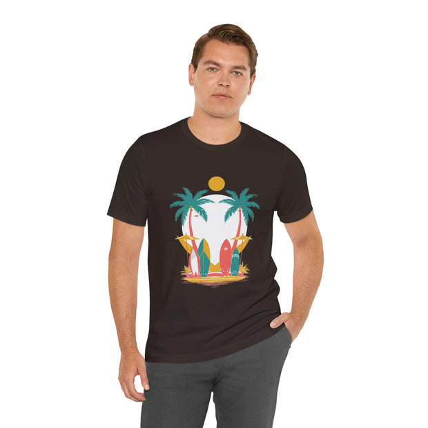 Tropical Surf Tee, Beach Vibes Shirt, Summer Fun Top, Surfing Apparel, Vacation T-Shirt