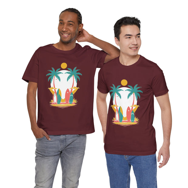 Tropical Surf Tee, Beach Vibes Shirt, Summer Fun Top, Surfing Apparel, Vacation T-Shirt