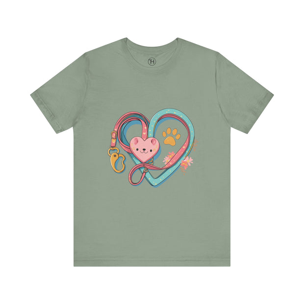 Pet Lover Tee - Heart Leash Unisex Jersey