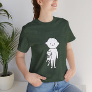 Cute Pet Lover Tee, Cat and Child Design, Gift for Animal Lovers, Casual Wear, Birthday Gift, Fun Graphic Tee