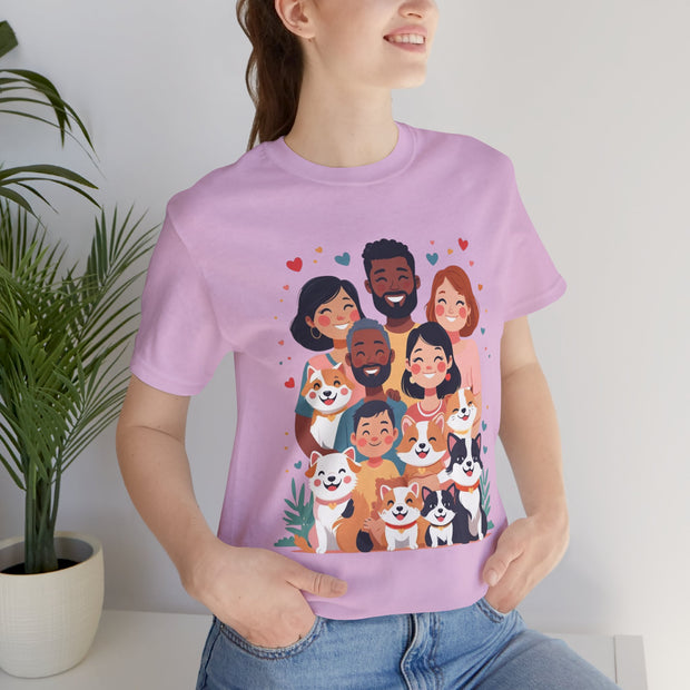 Family Portrait Tee with Dogs