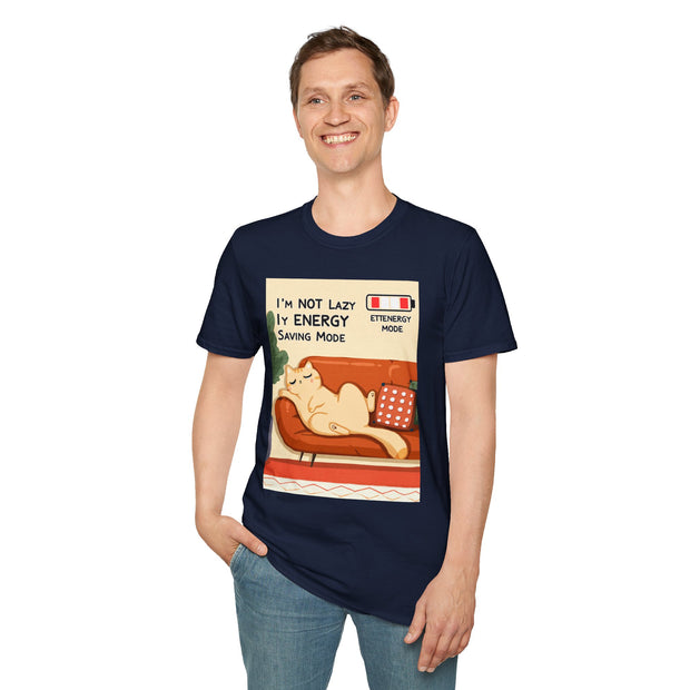 Unisex Cat Lover T-Shirt, Funny Cat Shirt, I'm Not Lazy Tee, Gift for Cat Owners, Quirky Pet Lover Apparel, Relaxed Style Shirt