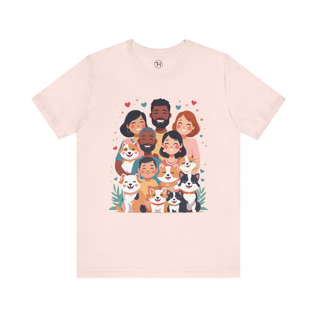 Family Portrait Tee with Dogs