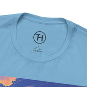 Surfing into the Sunset Tee, Surf Tee, Beach Vibes T-Shirt, Summer Apparel, Gift for Surfers, Adventure Wear