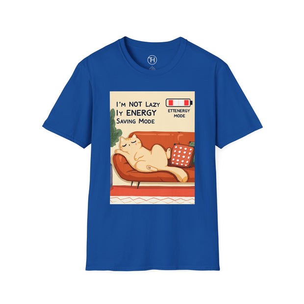 Unisex Cat Lover T-Shirt, Funny Cat Shirt, I'm Not Lazy Tee, Gift for Cat Owners, Quirky Pet Lover Apparel, Relaxed Style Shirt