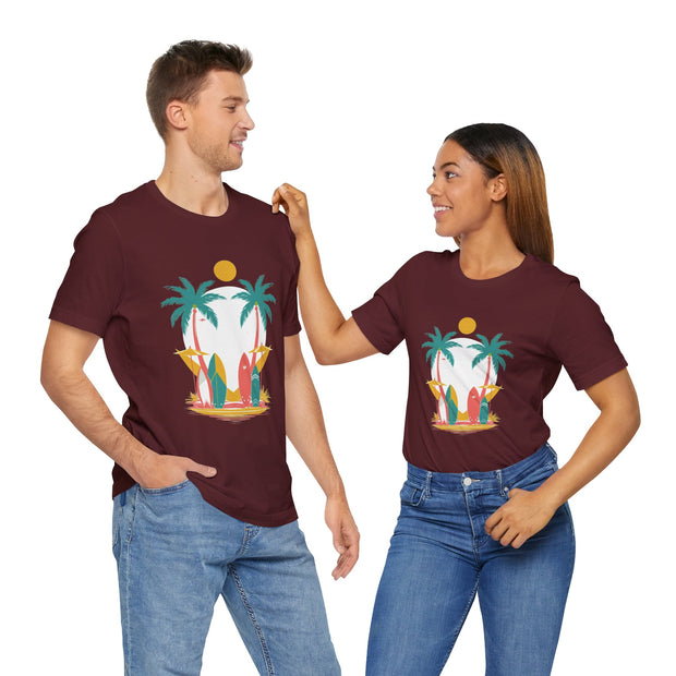Tropical Surf Tee, Beach Vibes Shirt, Summer Fun Top, Surfing Apparel, Vacation T-Shirt
