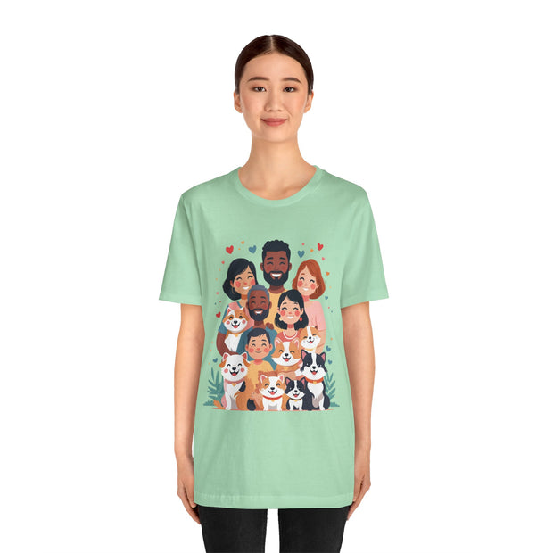 Family Portrait Tee with Dogs