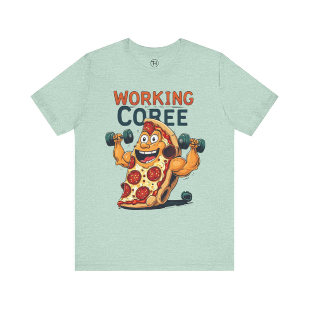 Pizza Workout Tee - Funny Slice Gym Shirt, Fitness Apparel, Pizza Lover Gift, Quirky Humor T-Shirt, Unisex Workout Wear