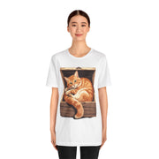 Whimsical Cat Graphic Tee for Cat Lovers