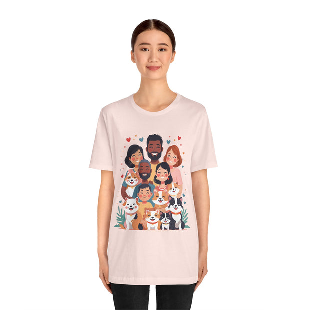 Family Portrait Tee with Dogs