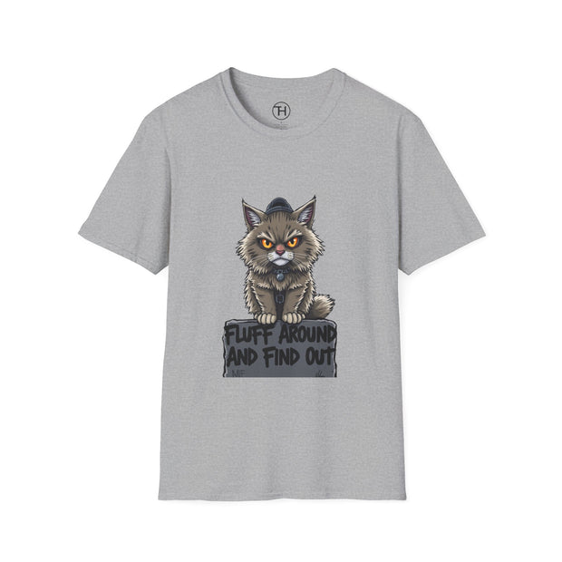 Funny Cat Graphic T-Shirt, Fluff Around and Find Out Tee, Cat Lover Gift, Unisex Humor Shirt, Casual Everyday Wear