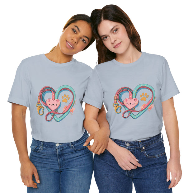 Pet Lover Tee - Heart Leash Unisex Jersey
