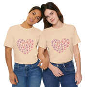 Heart Paw Print Unisex Tee | Dog Lover Gift, Animal Print Shirt, Cute Pet Apparel, Birthday Gift for Pet Owners, Valentine's Day Tee