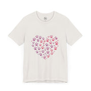 Heart Paw Print Unisex Tee | Dog Lover Gift, Animal Print Shirt, Cute Pet Apparel, Birthday Gift for Pet Owners, Valentine's Day Tee