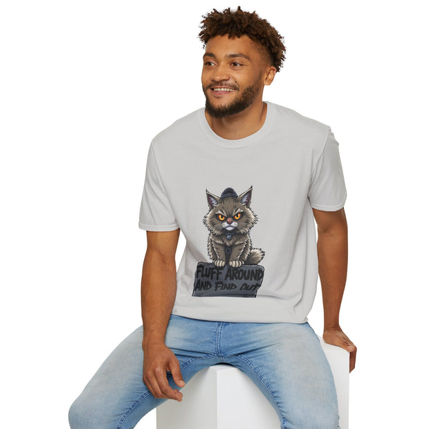 Funny Cat Graphic T-Shirt, Fluff Around and Find Out Tee, Cat Lover Gift, Unisex Humor Shirt, Casual Everyday Wear