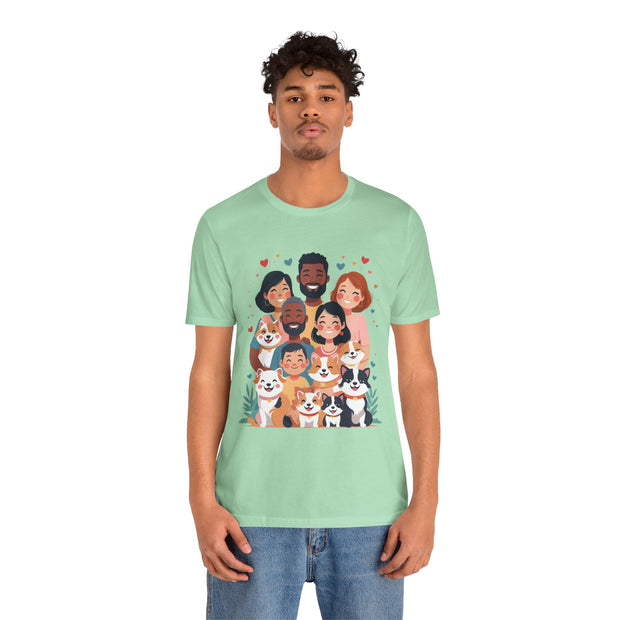 Family Portrait Tee with Dogs