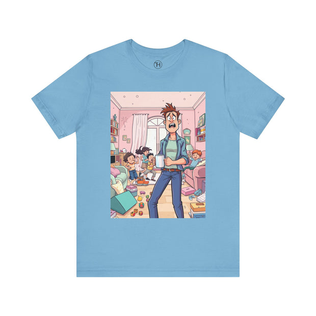 Funny Family Chaos Tee, Unisex Graphic Shirt, Parenting Humor T-Shirt, Ideal Gift for Dad, Quirky Casual Wear