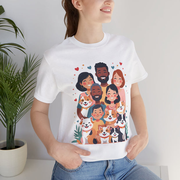 Family Portrait Tee with Dogs