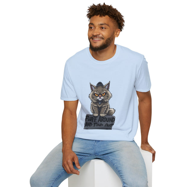 Funny Cat Graphic T-Shirt, Fluff Around and Find Out Tee, Cat Lover Gift, Unisex Humor Shirt, Casual Everyday Wear