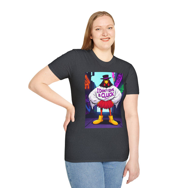 Funny Graphic T-Shirt for Humor Lovers, Unisex Softstyle Tee, Casual Wear, Gift for Friends, I Don't Give a Cluck Shirt