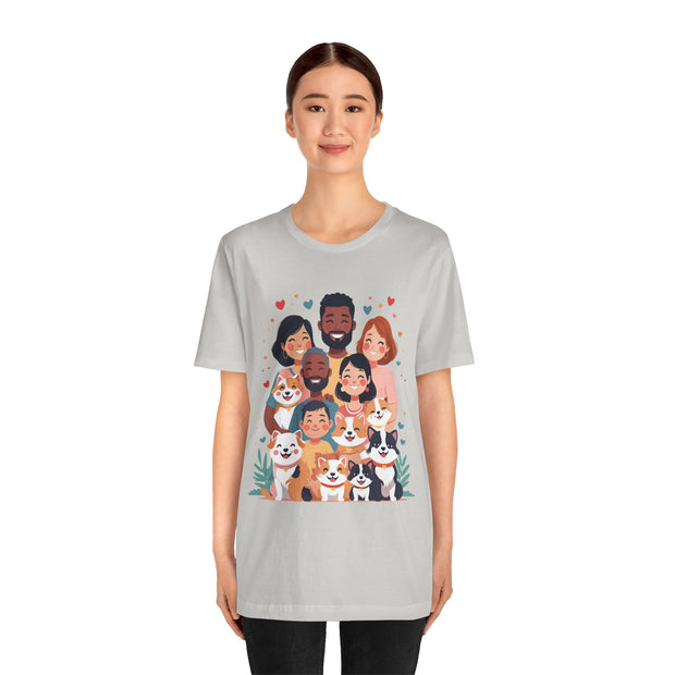 Family Portrait Tee with Dogs