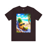 Tropical Drink Tee - Pineapple and Coconut Design, Summer Shirt, Beach Vibes, Vacation Apparel, Gift for Foodies, Unisex Style