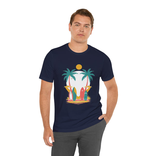 Tropical Surf Tee, Beach Vibes Shirt, Summer Fun Top, Surfing Apparel, Vacation T-Shirt