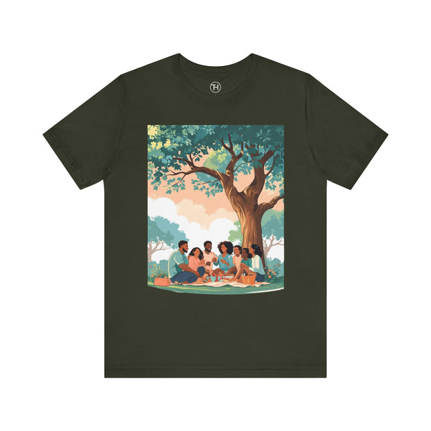 Family Gathering Tee, Community Love T-Shirt, Nature Vibes Shirt, Summer Picnic Apparel, Casual Wear for Family Celebrations
