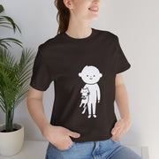 Cute Pet Lover Tee, Cat and Child Design, Gift for Animal Lovers, Casual Wear, Birthday Gift, Fun Graphic Tee
